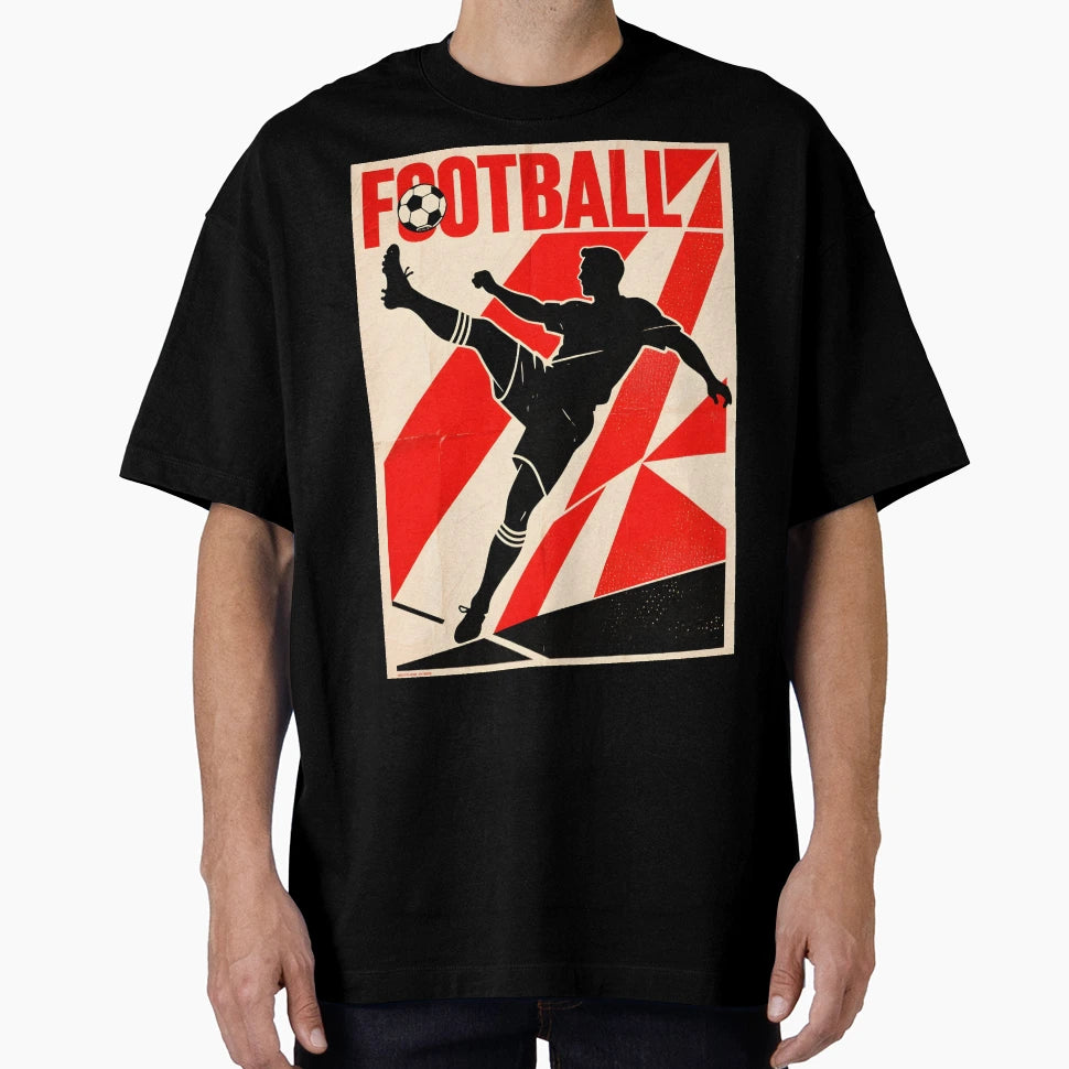 Football Kicking Player Silhouette T-Shirt - Aesthetic Graphic Unisex - T-Shirt, Sweatshirt, Hoodie