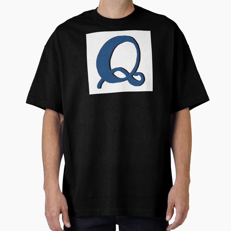 Letter Q Blue Initial Monogram Alphabet T-Shirt - Streetwear Style Unisex - T-Shirt, Sweatshirt, Hoodie