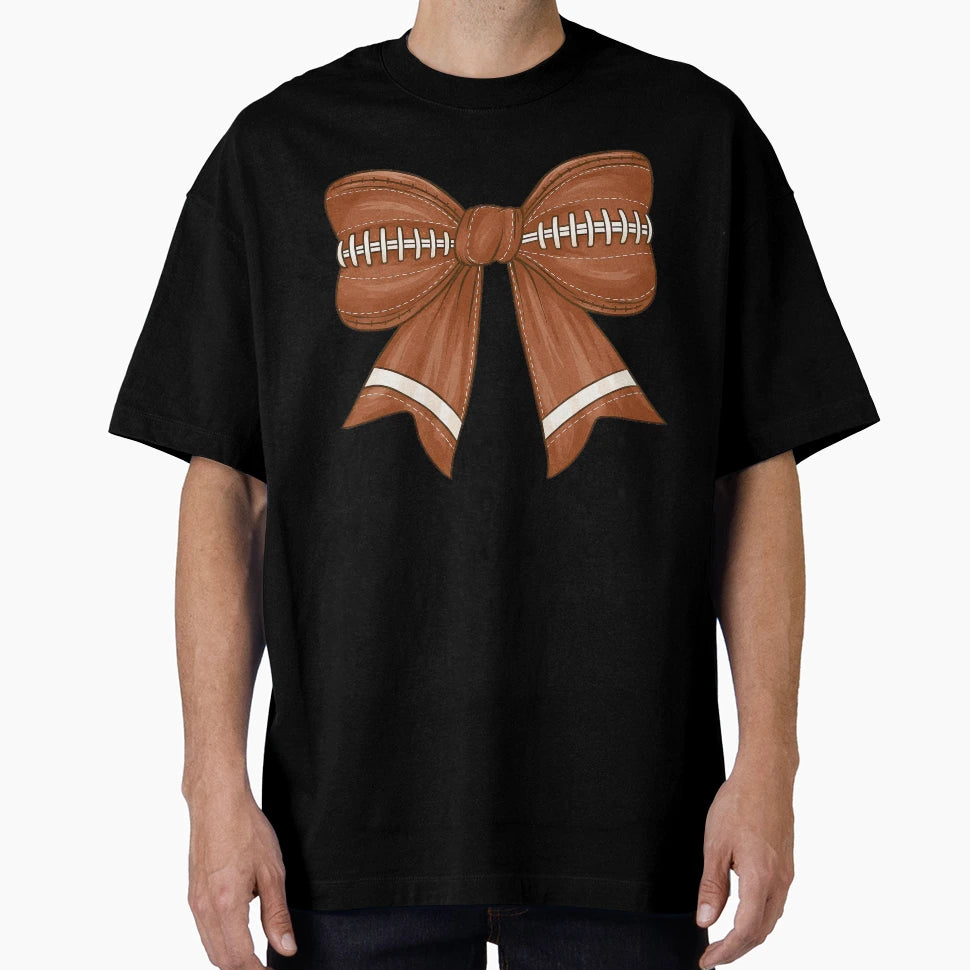 Football Bow Illustration Stitch T-Shirt - Graphic Print Men Women - T-Shirt, Sweatshirt, Hoodie