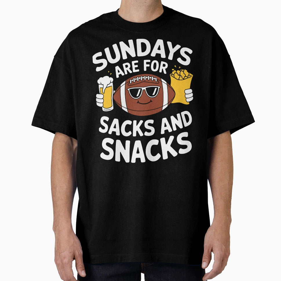 Sundays Are Sacks And Snacks T-Shirt - Fun Novelty Design Men Women - T-Shirt, Sweatshirt, Hoodie