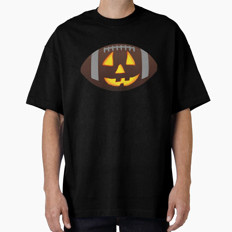 Football Pumpkin Face T-Shirt - Unique Graphic for Adults - T-Shirt, Sweatshirt, Hoodie