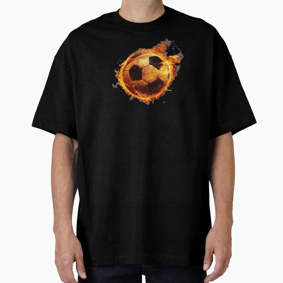 Burning Soccer Ball Ii T-Shirt - Minimalist Print for Adults - T-Shirt, Sweatshirt, Hoodie