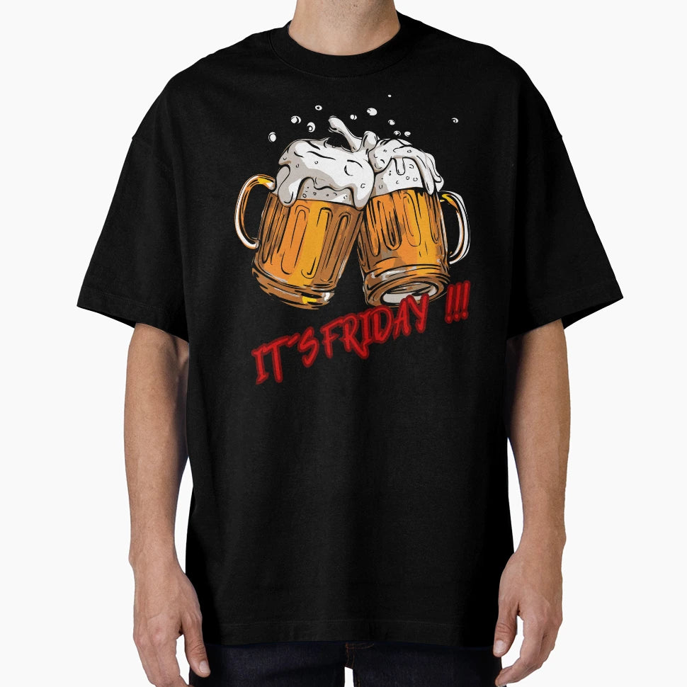 Its Friday Beer Time Funny Drinking T-Shirt - Novelty Apparel for Adults - T-Shirt, Sweatshirt, Hoodie