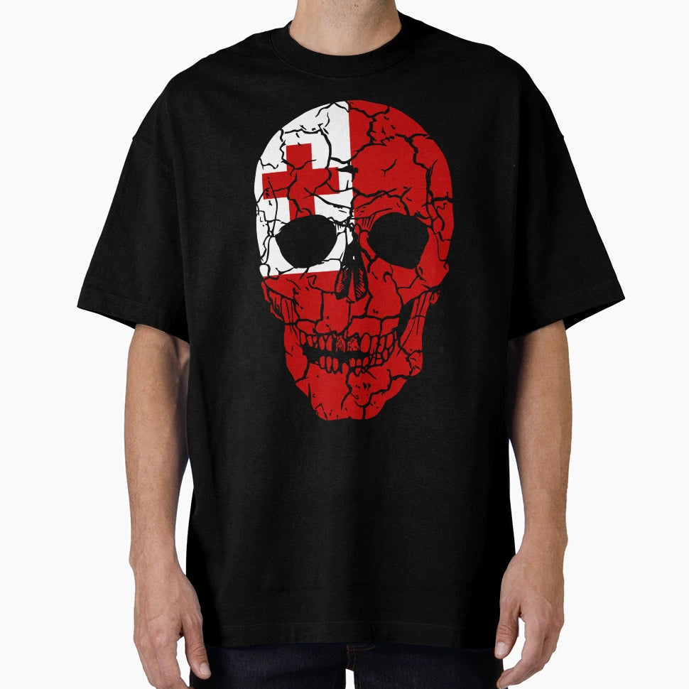 Skull Flag Tonga Halloween T-Shirt - Aesthetic Graphic Unisex - T-Shirt, Sweatshirt, Hoodie