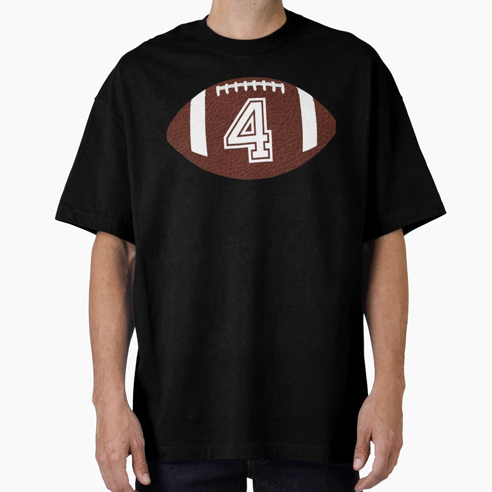 American Football Jersey No 4 Back Number 4 T-Shirt - Graphic Print Unisex - T-Shirt, Sweatshirt, Hoodie