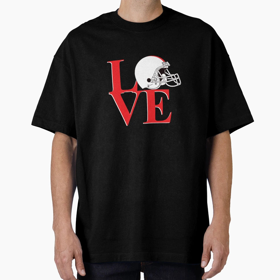 Love Football Red Black Digital Art T-Shirt - Novelty Apparel for Adults - T-Shirt, Sweatshirt, Hoodie