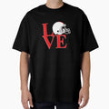Love Football Red Black Digital Art T-Shirt - Novelty Apparel for Adults - T-Shirt, Sweatshirt, Hoodie