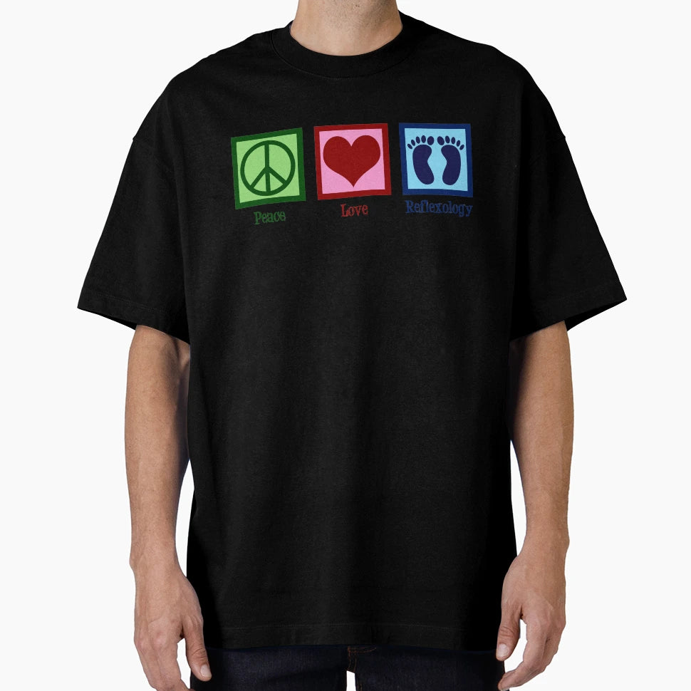 Peace Love Reflexology T-Shirt - Minimalist Print for Adults - T-Shirt, Sweatshirt, Hoodie