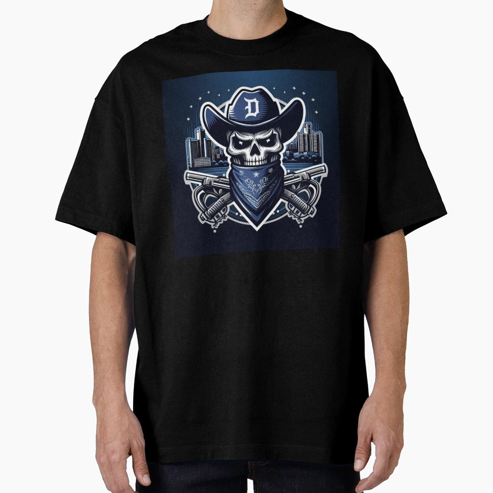 Urban Gunslinger Skull Art T-Shirt - Fun Novelty Design Unisex - T-Shirt, Sweatshirt, Hoodie