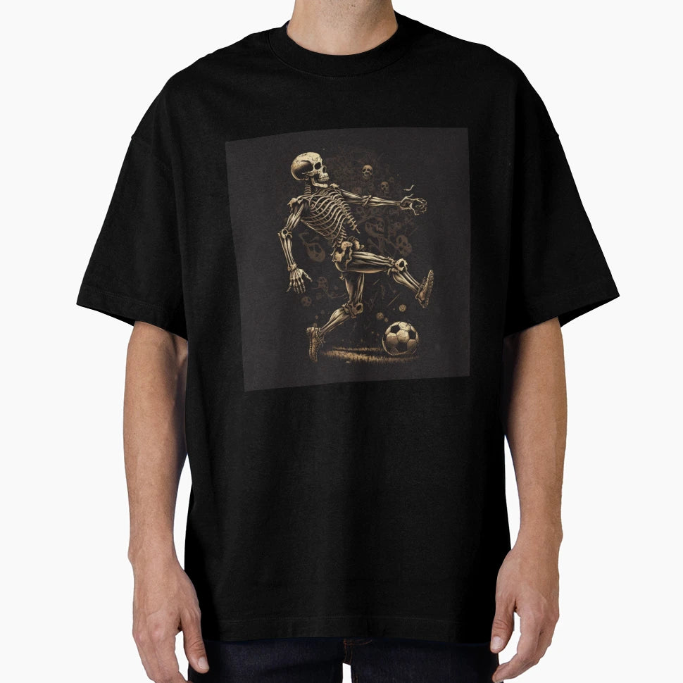 Skeleton Soccer Player Football Funny T-Shirt - Custom Art Print Men Women - T-Shirt, Sweatshirt, Hoodie