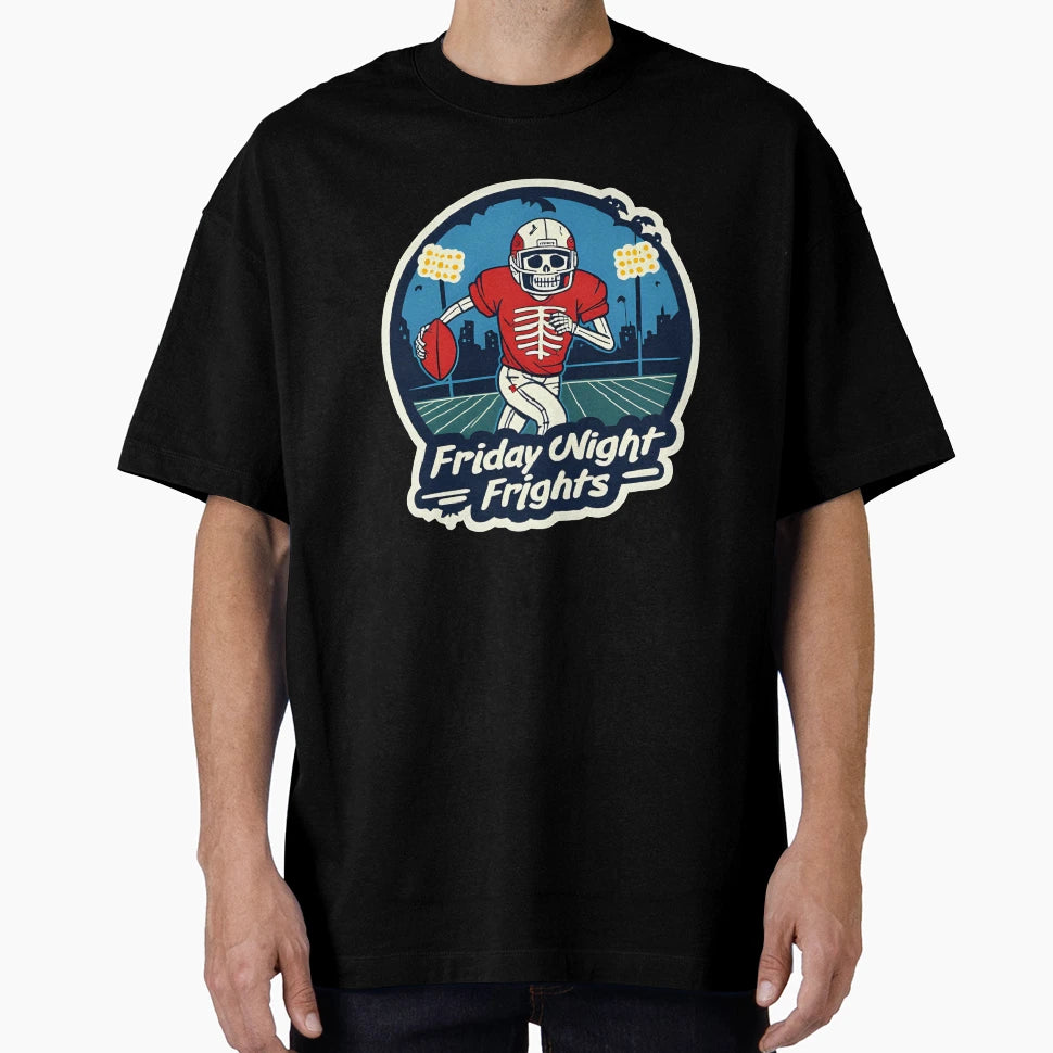 Friday Night Frights Skeleton Football T-Shirt - Trendy Graphic Unisex - T-Shirt, Sweatshirt, Hoodie