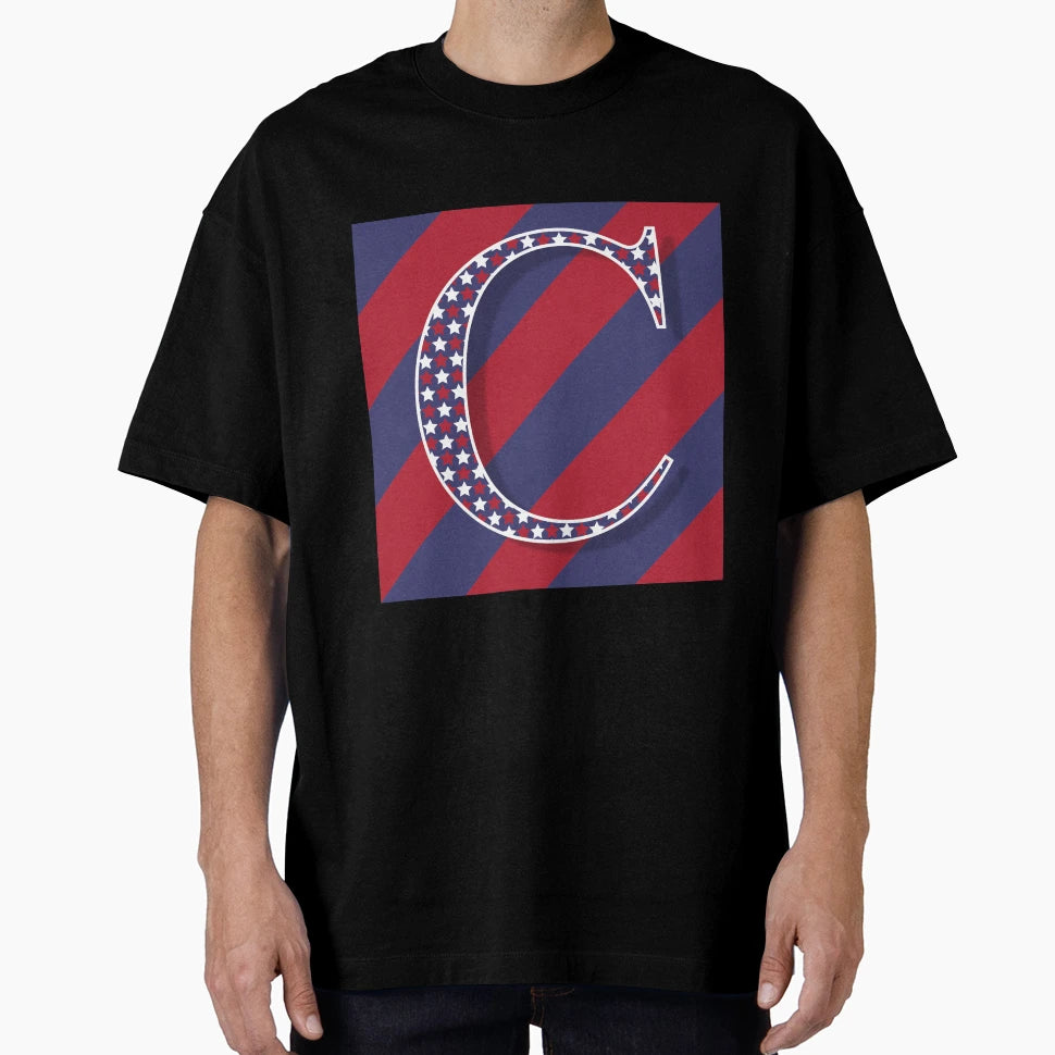 Letter C Americana Old Glory Red And T-Shirt - Minimalist Print for Adults - T-Shirt, Sweatshirt, Hoodie