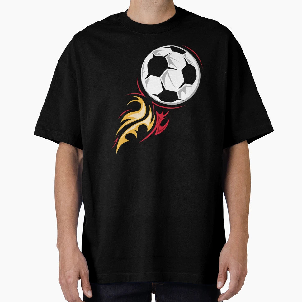 Soccer Fire Ball Illustration Team T-Shirt - Streetwear Style for Adults - T-Shirt, Sweatshirt, Hoodie