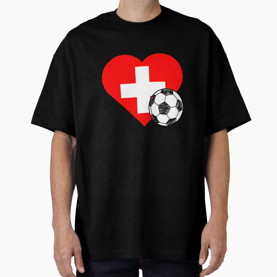 Switzerland Soccer Heart T-Shirt - Streetwear Style Unisex - T-Shirt, Sweatshirt, Hoodie