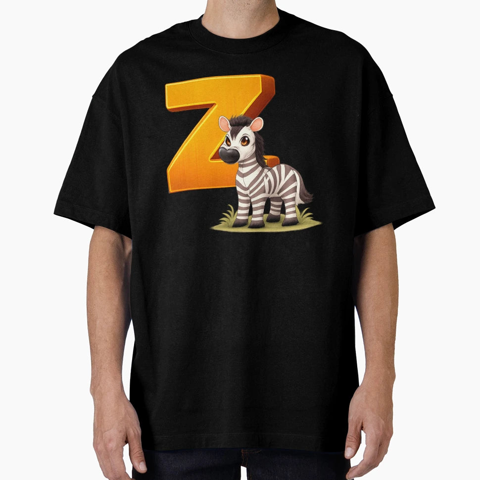 Alphabet Z Zebra T-Shirt - Unique Graphic for Adults - T-Shirt, Sweatshirt, Hoodie