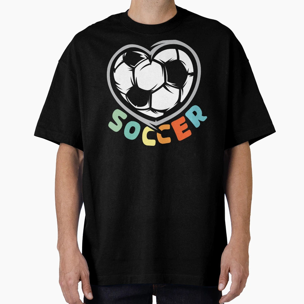 Football Love Colors Heart T-Shirt - Fun Novelty Design for Adults - T-Shirt, Sweatshirt, Hoodie