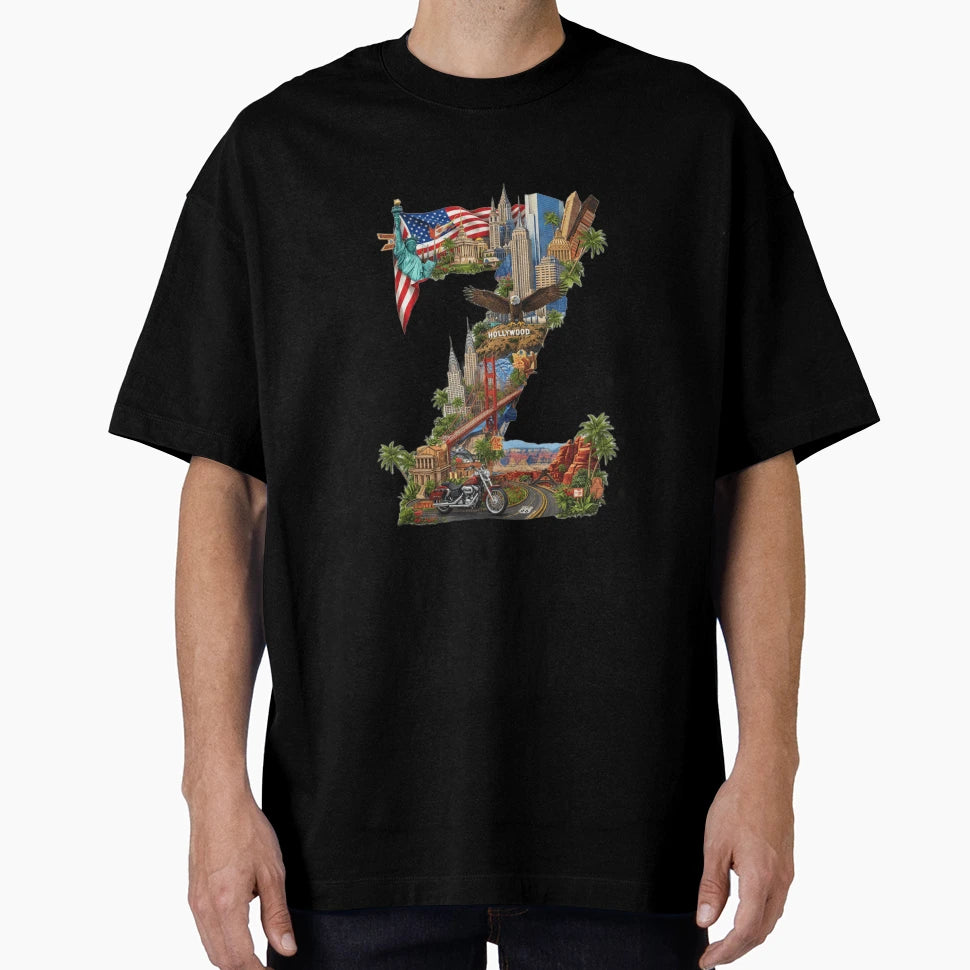 Copy Alphabet Usa Z T-Shirt - Unique Graphic Unisex - T-Shirt, Sweatshirt, Hoodie