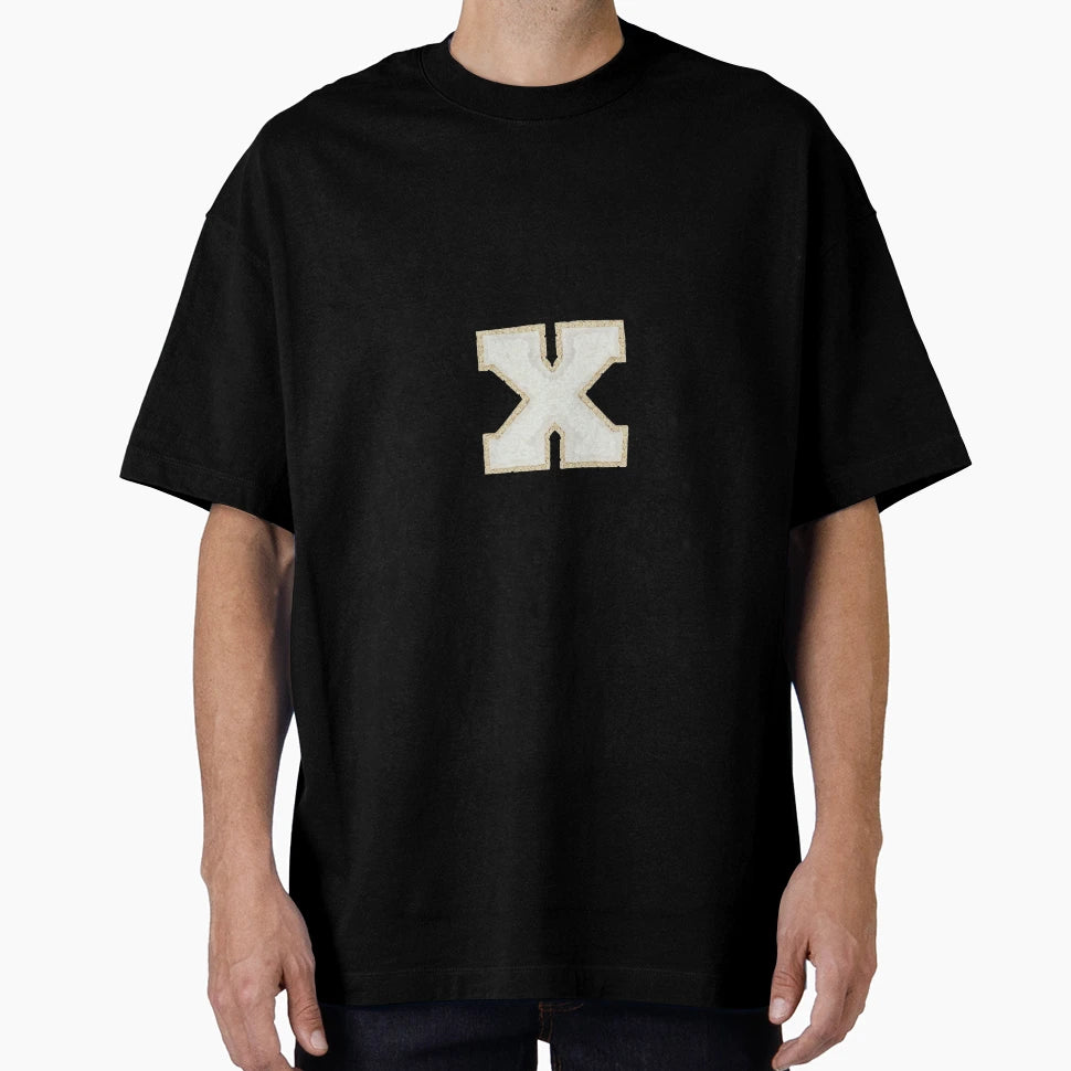 X Letter Patch T-Shirt - Aesthetic Graphic Unisex - T-Shirt, Sweatshirt, Hoodie