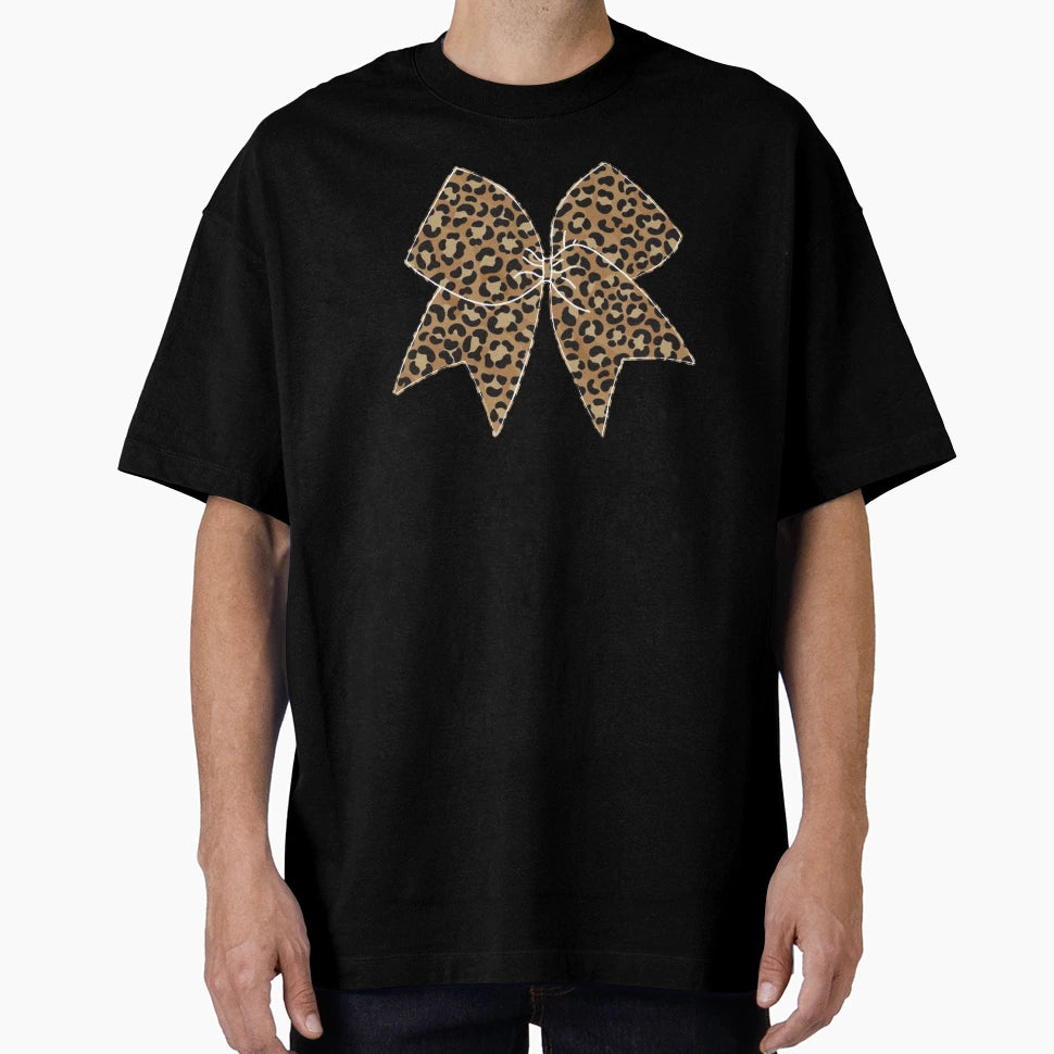 Leopard Cheer Bow Animal Bow Cheetah Bow T-Shirt - Trendy Graphic Men Women - T-Shirt, Sweatshirt, Hoodie