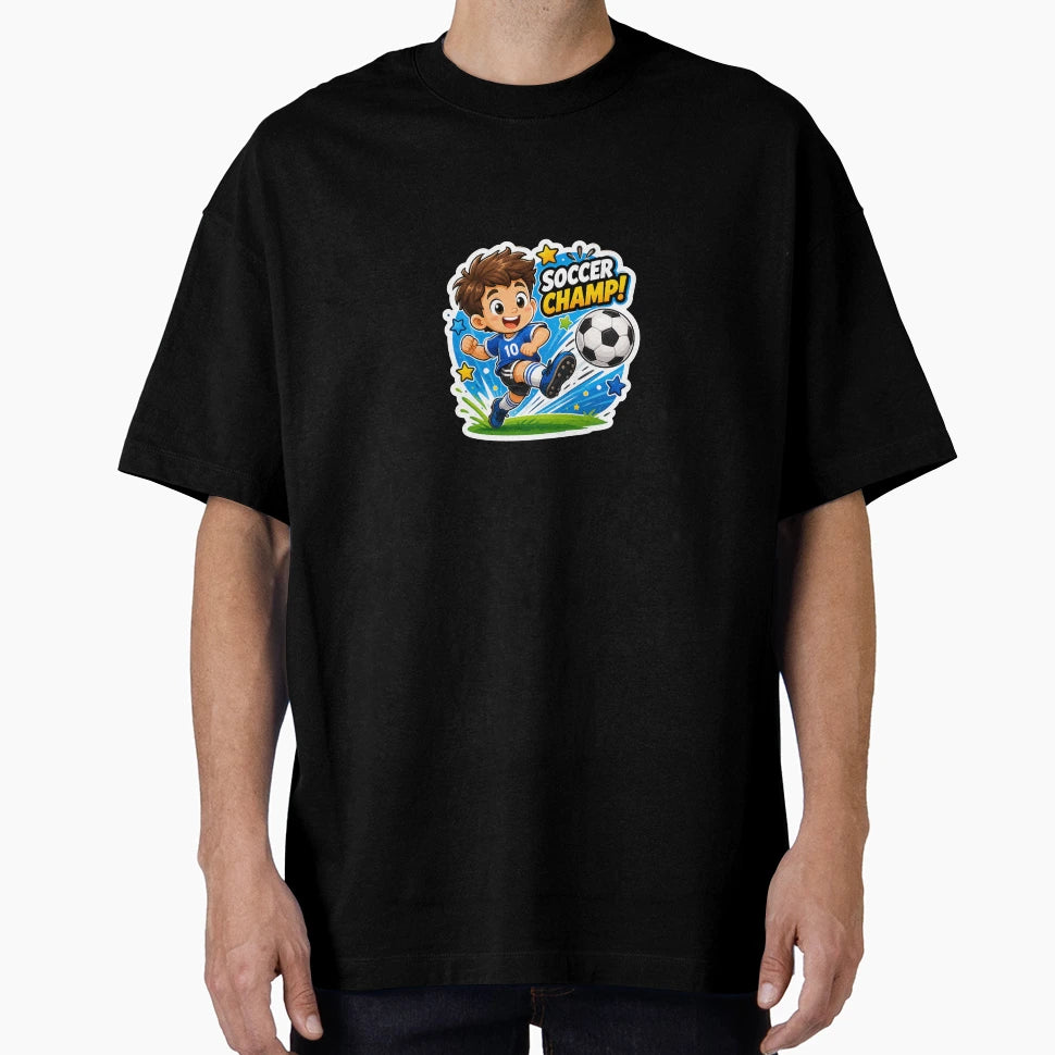 Soccer Champ Cartoon Art T-Shirt - Fun Novelty Design Unisex - T-Shirt, Sweatshirt, Hoodie
