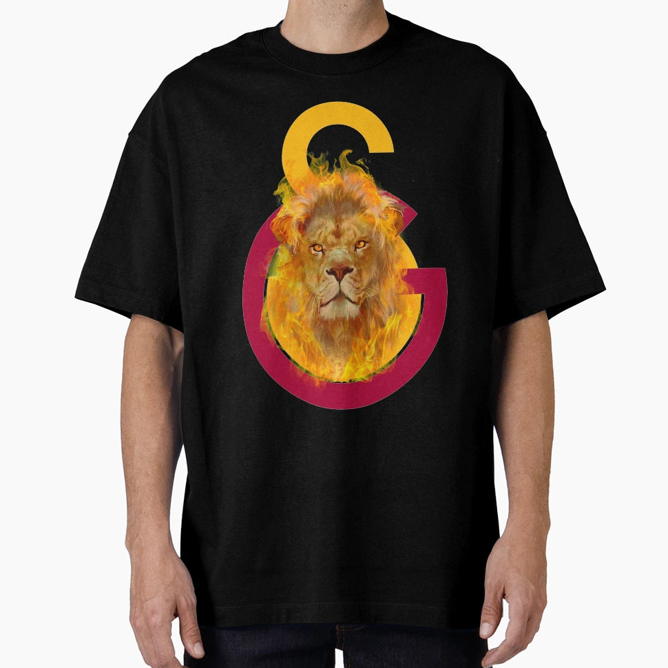 Galatasaray Aslan Fire T-Shirt - Graphic Print for Adults - T-Shirt, Sweatshirt, Hoodie
