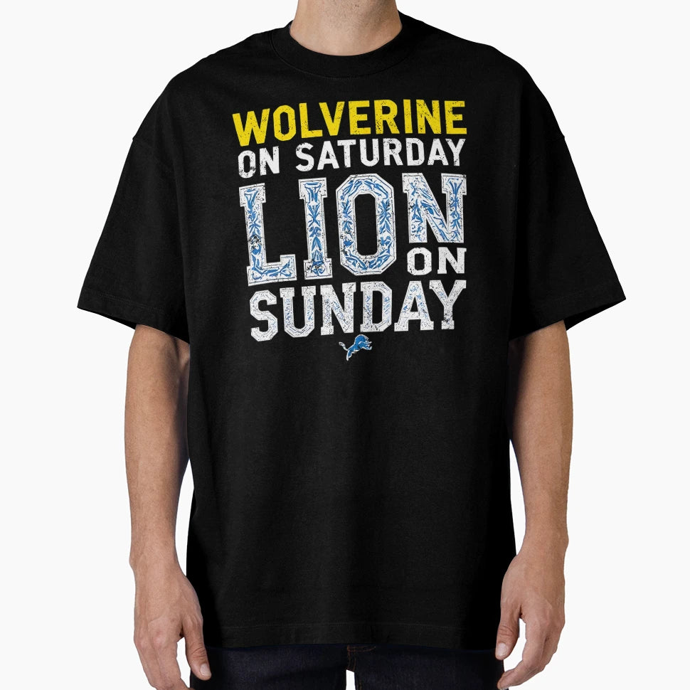 Wolverine Saturday Lion Sunday T-Shirt - Aesthetic Graphic Men Women - T-Shirt, Sweatshirt, Hoodie