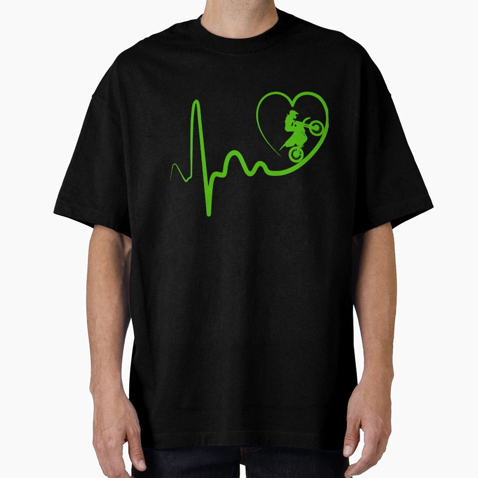 Dirt Bike Heartbeat T-Shirt - Aesthetic Graphic Unisex - T-Shirt, Sweatshirt, Hoodie