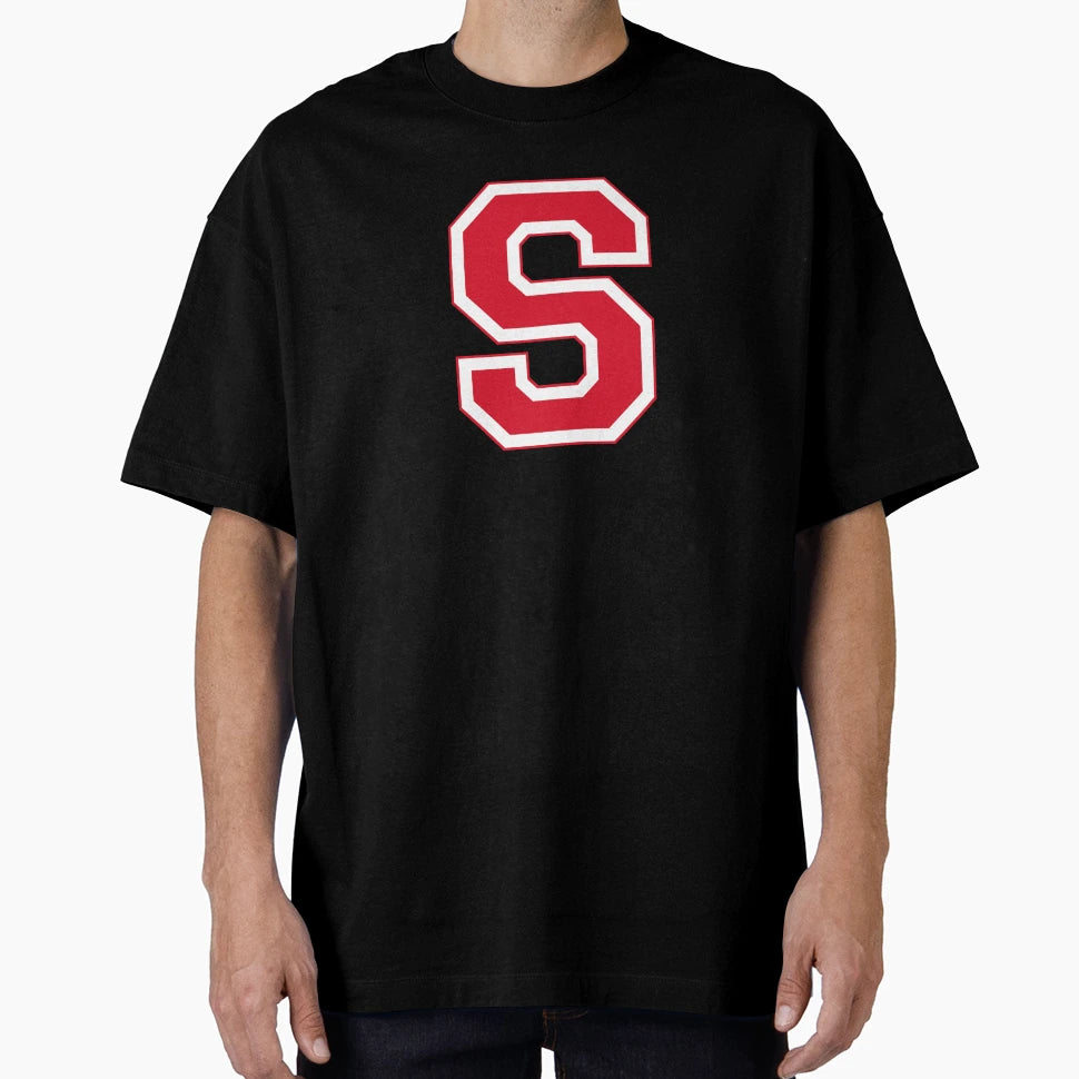 Red Varsity Letter S T-Shirt - Aesthetic Graphic for Adults - T-Shirt, Sweatshirt, Hoodie