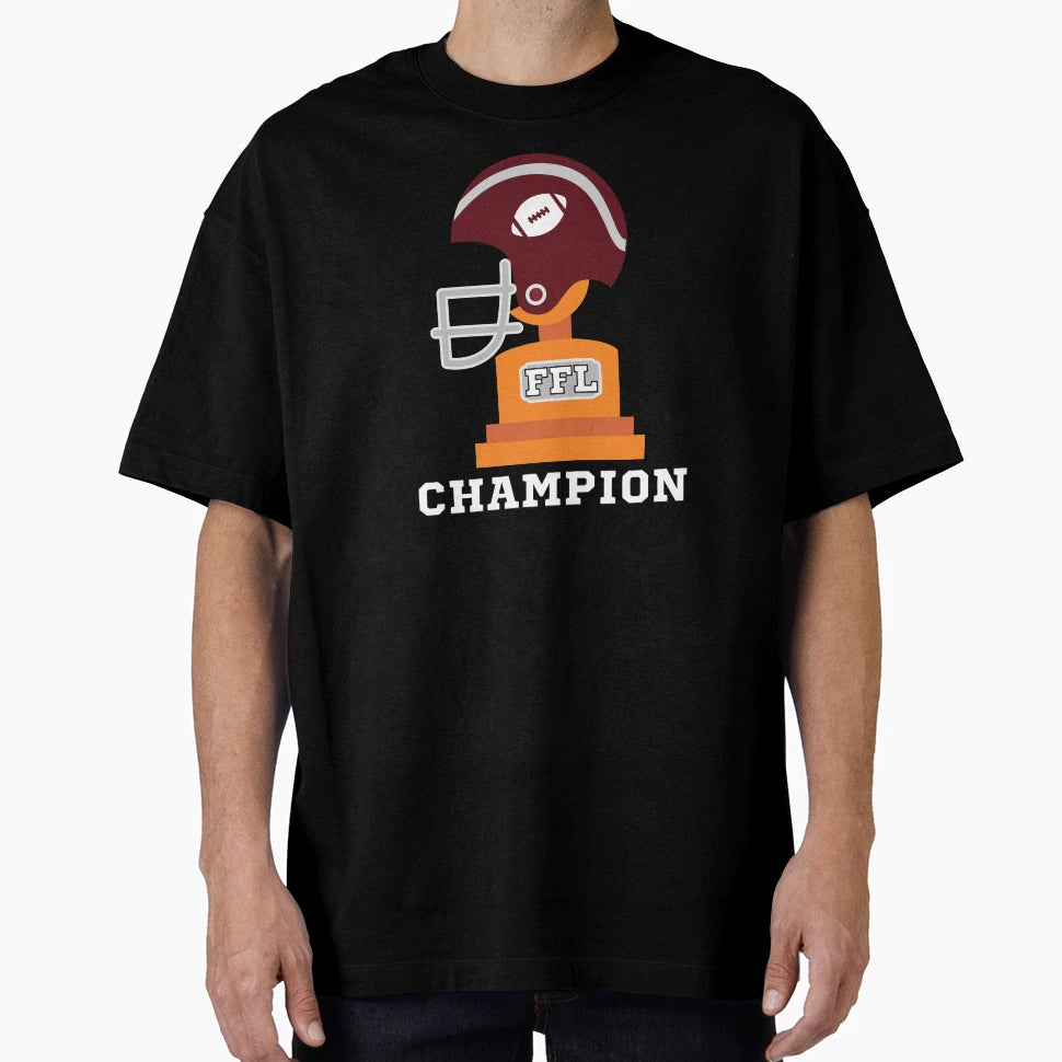 Ffl Champion White Text Fantasy T-Shirt - Graphic Print for Adults - T-Shirt, Sweatshirt, Hoodie