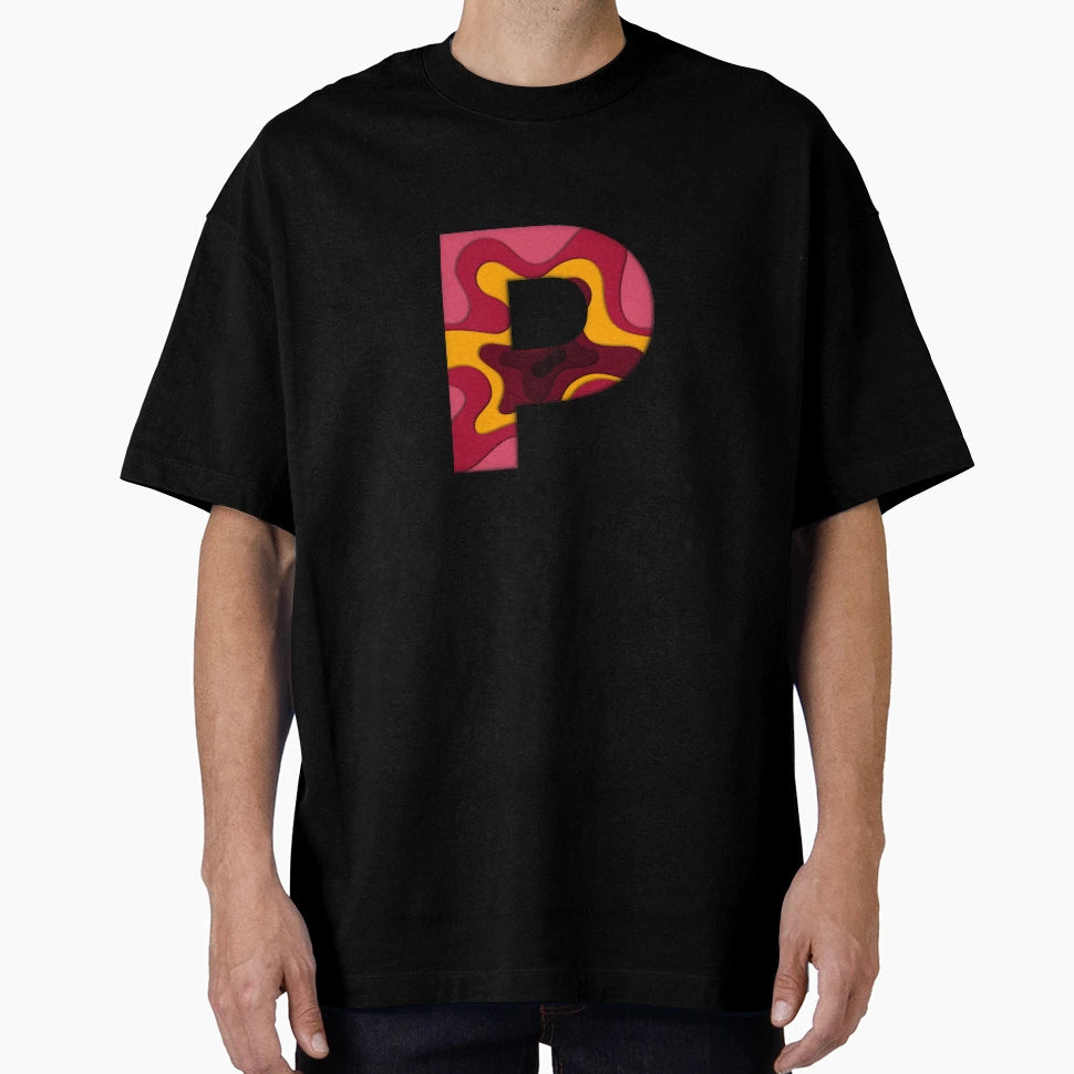 P Letter Monogram T-Shirt - Minimalist Print Men Women - T-Shirt, Sweatshirt, Hoodie