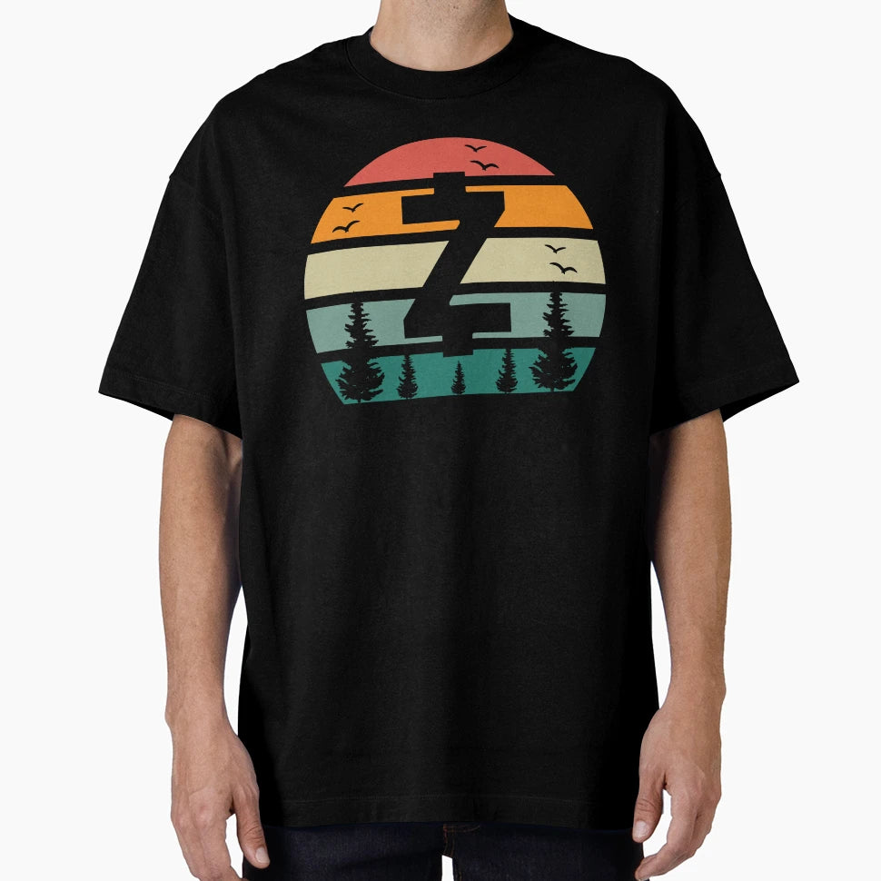 Zcash Zec Crypto Sunset T-Shirt - Unique Graphic for Adults - T-Shirt, Sweatshirt, Hoodie