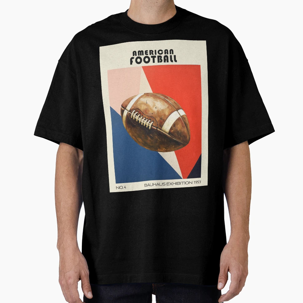 Bauhaus American Football Mid Century T-Shirt - Streetwear Style for Adults - T-Shirt, Sweatshirt, Hoodie