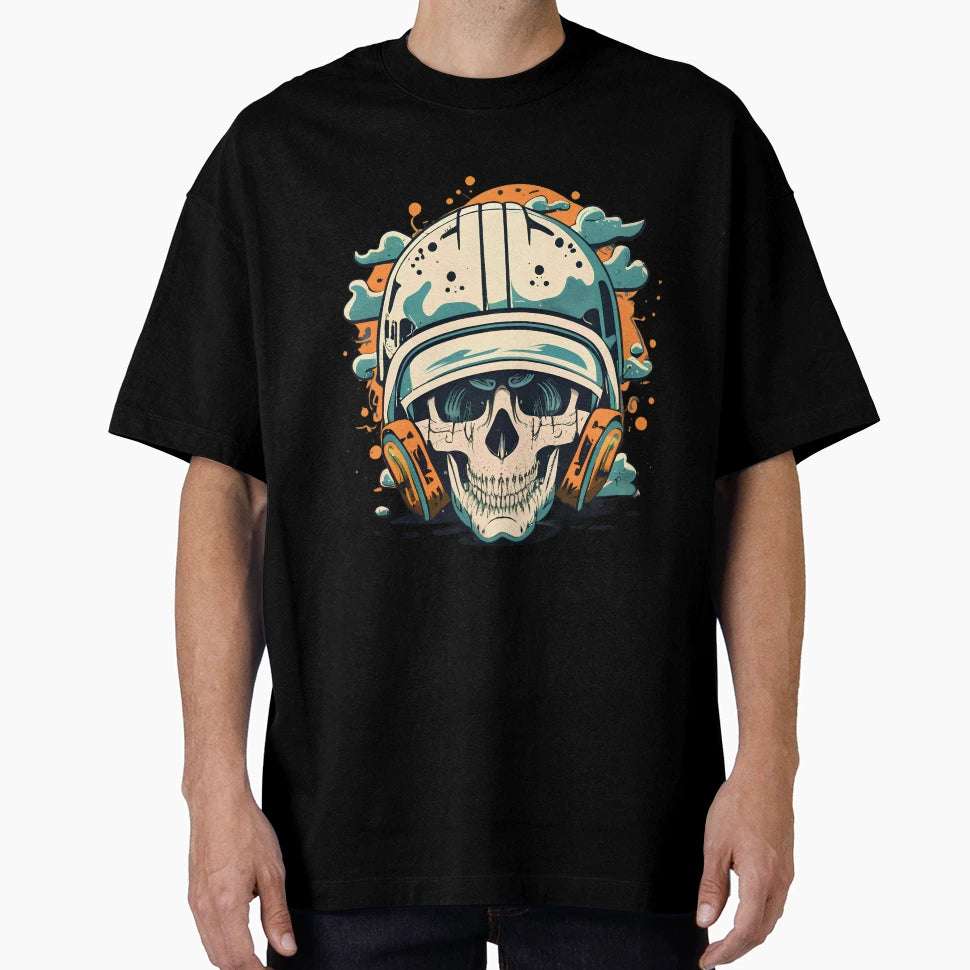 Helmet Skull T-Shirt - Casual Everyday Wear for Adults - T-Shirt, Sweatshirt, Hoodie