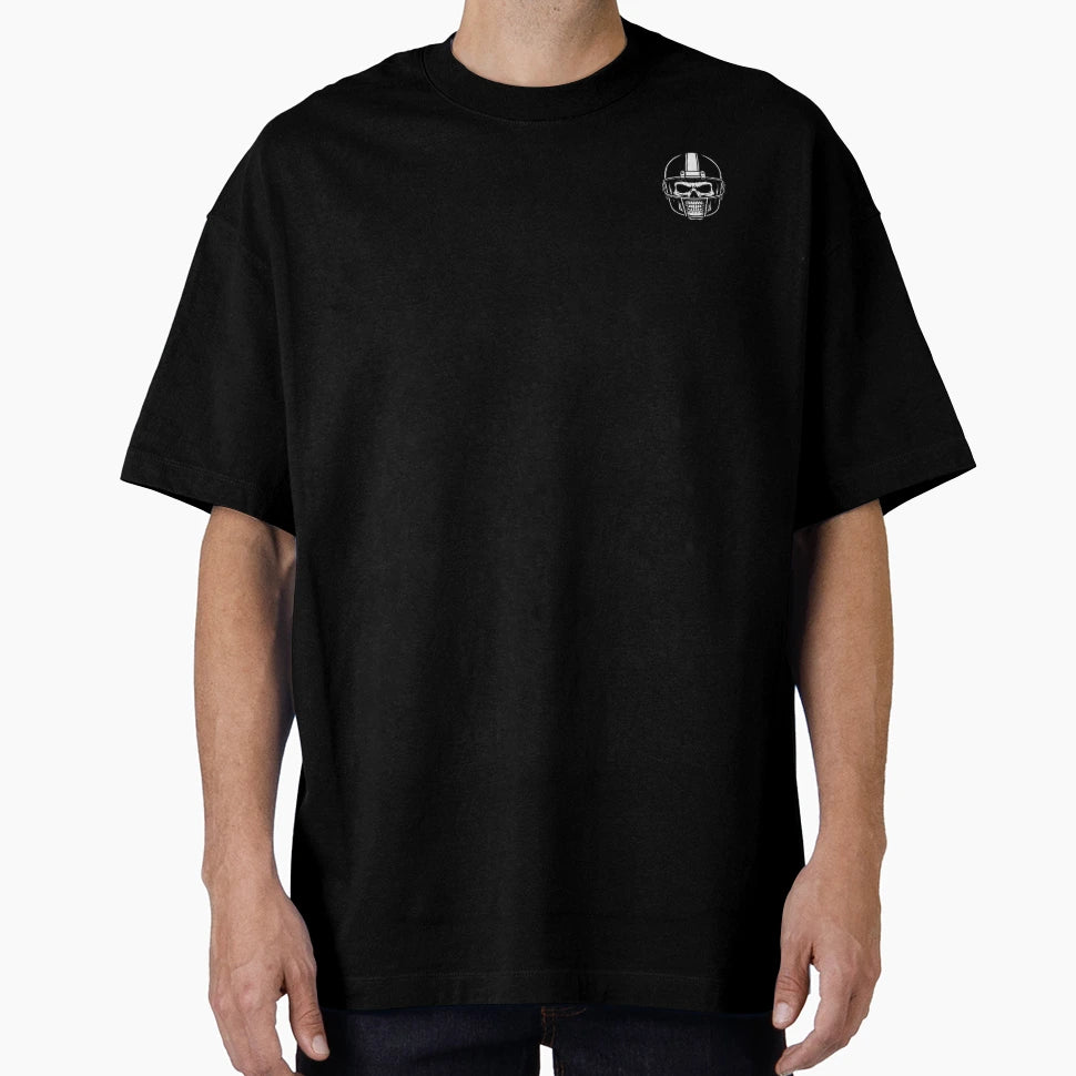 Skull Wearing Football Helmet T-Shirt - Streetwear Style for Adults - T-Shirt, Sweatshirt, Hoodie