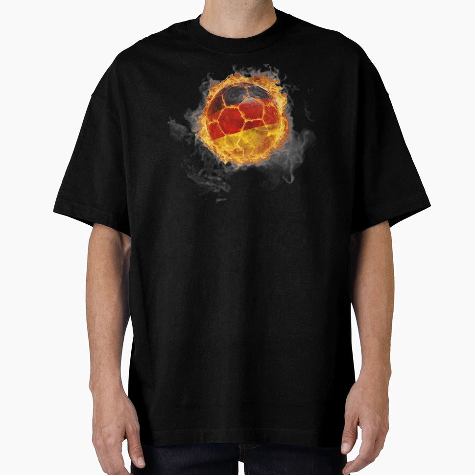 Burning Football Germany Ii T-Shirt - Graphic Print Unisex - T-Shirt, Sweatshirt, Hoodie