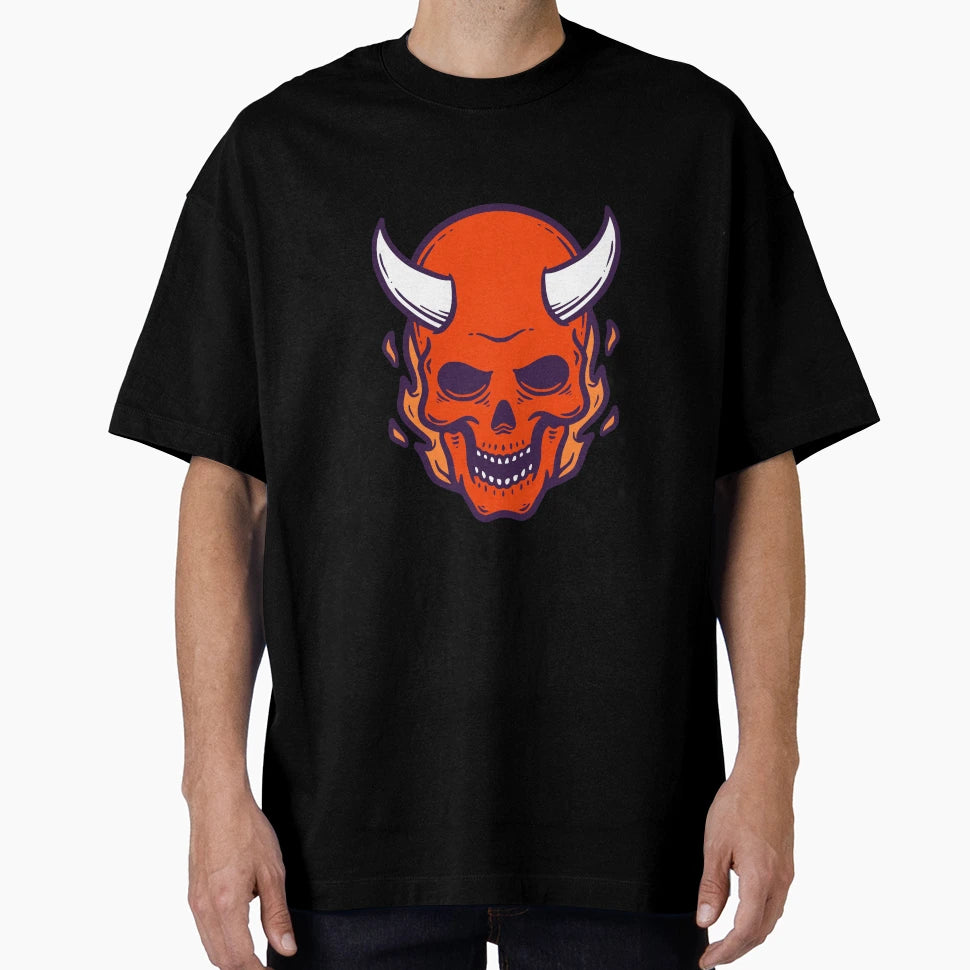 Angry Devil Skull T-Shirt - Custom Art Print Men Women - T-Shirt, Sweatshirt, Hoodie