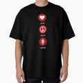Love Peace United Vertical Red White T-Shirt - Fun Novelty Design Men Women - T-Shirt, Sweatshirt, Hoodie