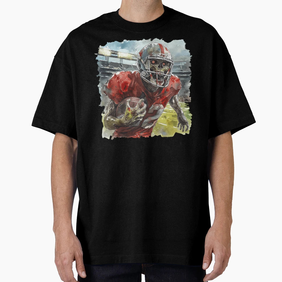 Zombie As American Football Player T-Shirt - Streetwear Style for Adults - T-Shirt, Sweatshirt, Hoodie