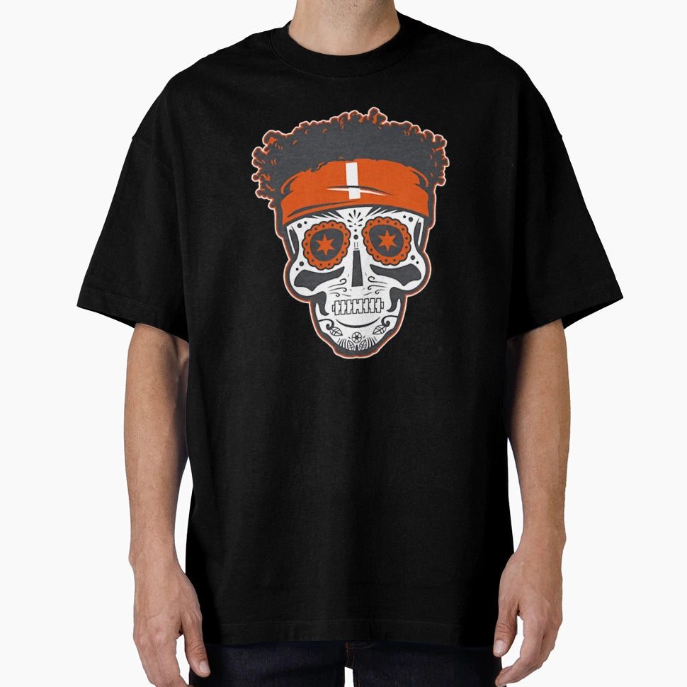 Justin Fields Sugar Skull T-Shirt - Casual Everyday Wear Unisex - T-Shirt, Sweatshirt, Hoodie