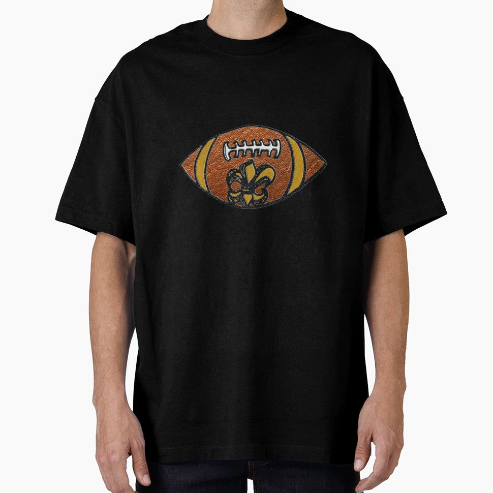 Black Gold Fleur D Lis Football T-Shirt - Unique Graphic for Adults - T-Shirt, Sweatshirt, Hoodie