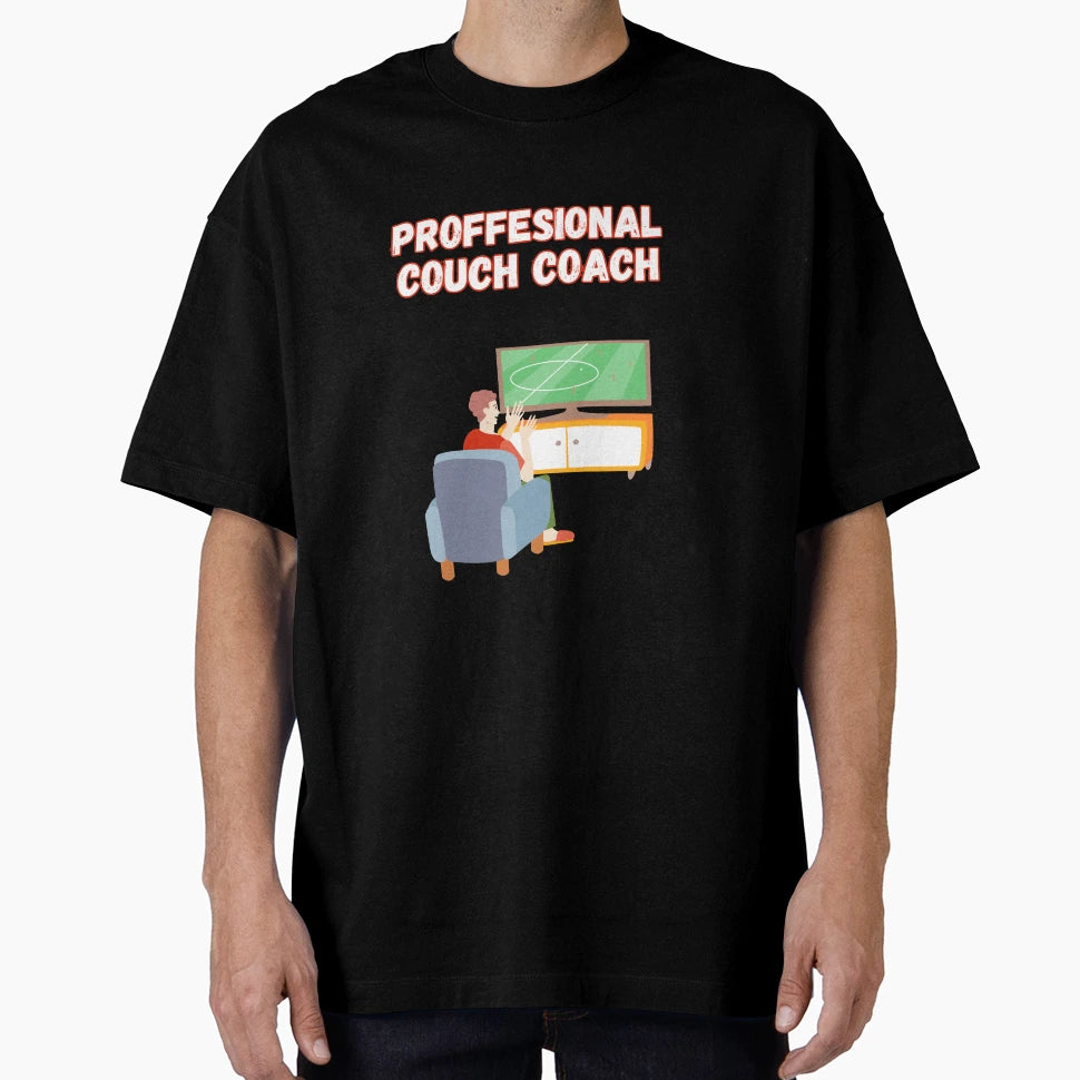 Professional Couch Coach Funny Sports T-Shirt - Trendy Graphic Unisex - T-Shirt, Sweatshirt, Hoodie