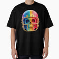 Rainbow Pride Football Skull Helmet T-Shirt - Graphic Print Men Women - T-Shirt, Sweatshirt, Hoodie