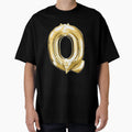 Gold Foil Mylar Balloon Letter Q T-Shirt - Graphic Print for Adults - T-Shirt, Sweatshirt, Hoodie