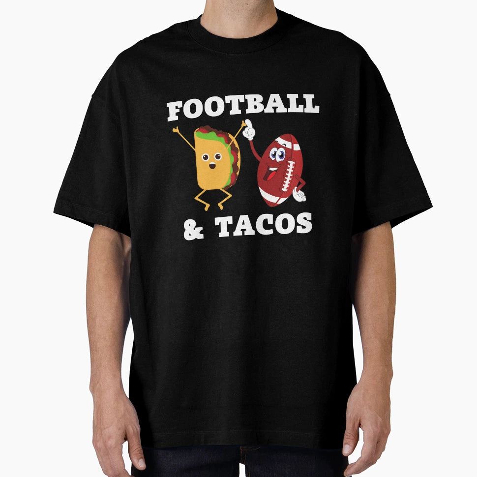 Football And Tacos T-Shirt - Trendy Graphic for Adults - T-Shirt, Sweatshirt, Hoodie