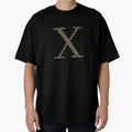 Holiday Checked Letter X T-Shirt - Minimalist Print Men Women - T-Shirt, Sweatshirt, Hoodie