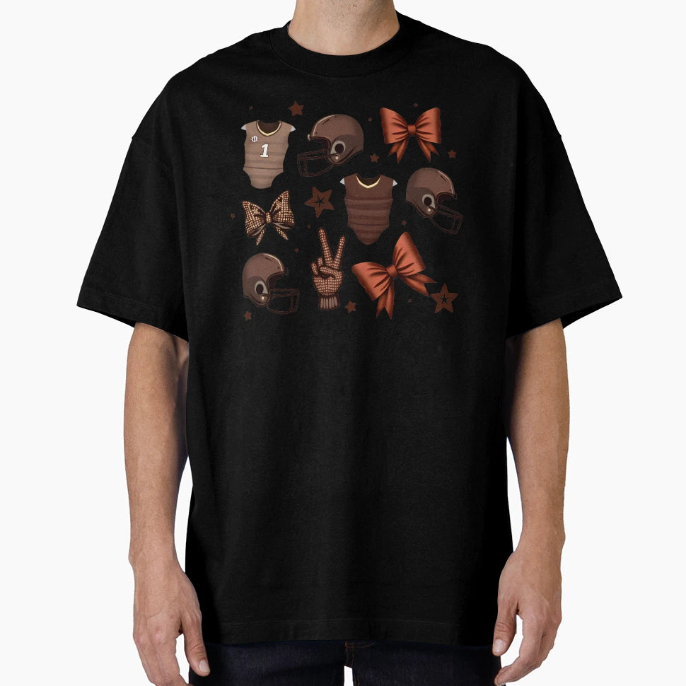 Coquette Bow Pumpkin American Football T-Shirt - Streetwear Style Unisex - T-Shirt, Sweatshirt, Hoodie