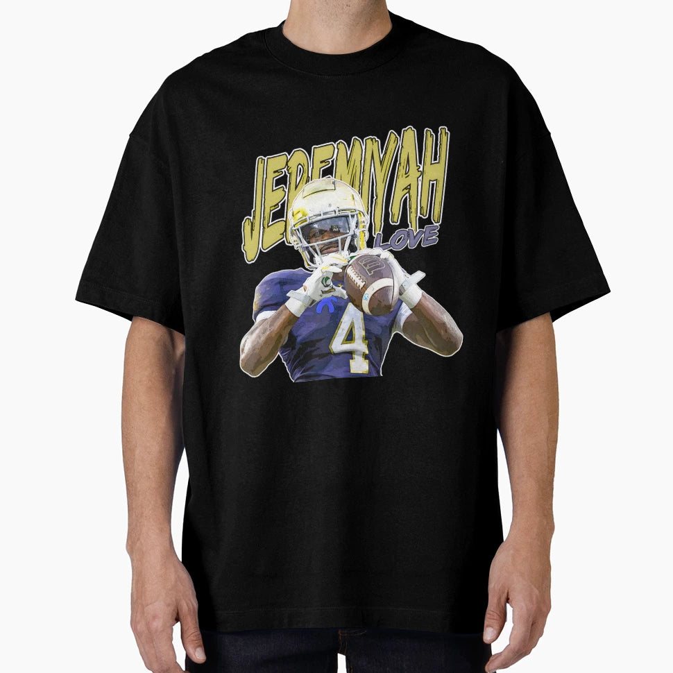 Jeremiyah Love Football Player T-Shirt - Novelty Apparel for Adults - T-Shirt, Sweatshirt, Hoodie