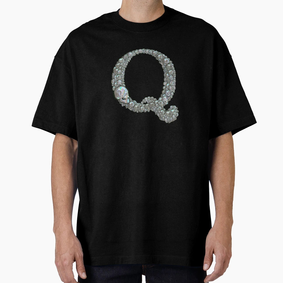 Skull Alphabet Q T-Shirt - Aesthetic Graphic for Adults - T-Shirt, Sweatshirt, Hoodie