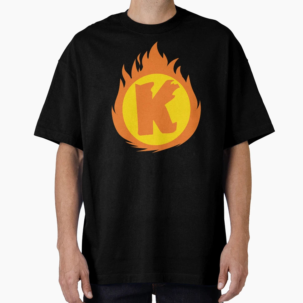 Superhero Letter K Fire Insignia T-Shirt - Minimalist Print Unisex - T-Shirt, Sweatshirt, Hoodie