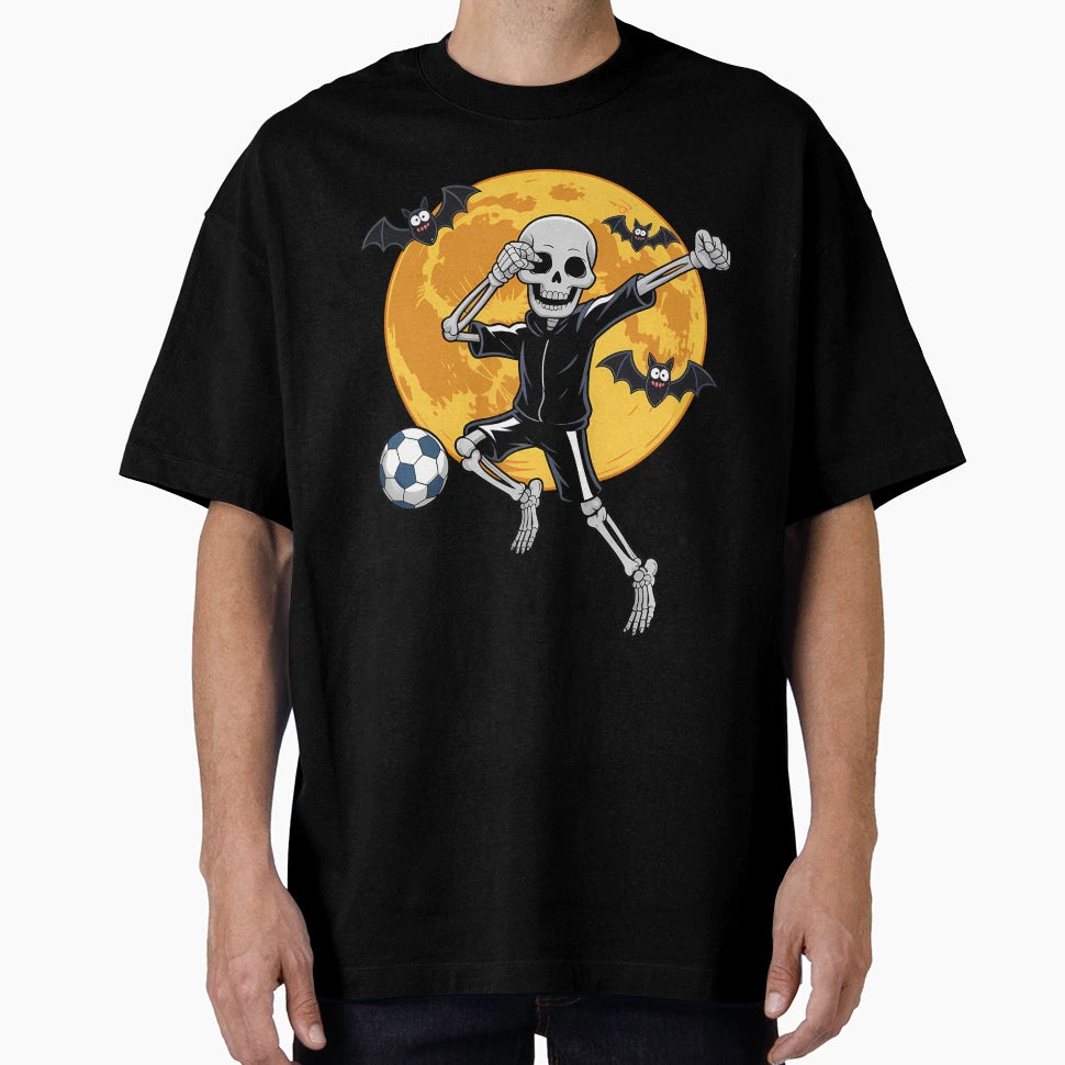Soccer Skeleton Halloween Soccer T-Shirt - Fun Novelty Design Men Women - T-Shirt, Sweatshirt, Hoodie